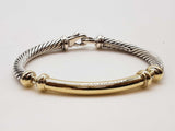 David Yurman Metro Cable 0.925 Silver 14k Yellow Gold 32.1g Bracelet 6.25 In Do0725rxzde