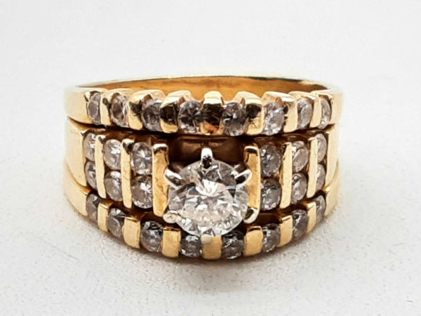 Approx 1.1 Ctw Diamonds 14k Yellow Gold 7.2g Ring Size 6.25 Do1224porde