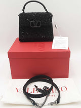 Valentino Vsling Black Rhinestone Top Handle Bag Eb1125exzdu