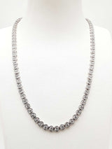 13.05 Cttw Lab Grown Diamond & Silver Tennis Necklace 22.1g 18 Inch Fw0725lorzdu