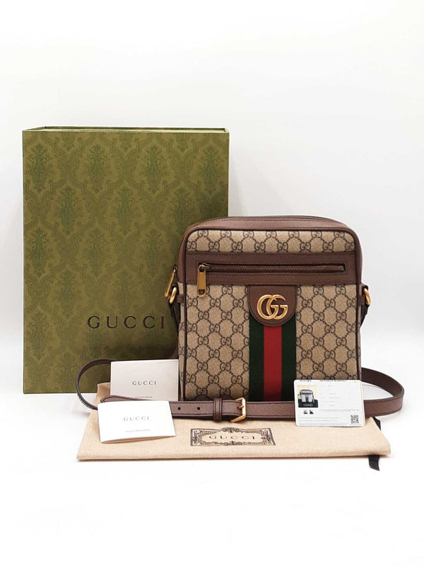 Gucci Ophidia Messenger Bag In Gg Supreme Monogram Web Canvas Fw0925pwxdu