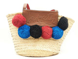 Christian Louboutin Loubishore Pompom Woven Straw Tote Bag Sd1225ozxsa