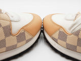 Louis Vuitton Run Away Sneakers In Damier Azur Canvas & Leather Sz 7 Fw0626lrzdu