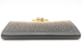 Alexander Mcqueen Black Leather Studded Knuckle Flat Clutch Eb0125wxzsa