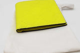 Gucci Neon Yellow Rubber Effect Gg Embossed Bifold Wallet Eb0326lpxdu