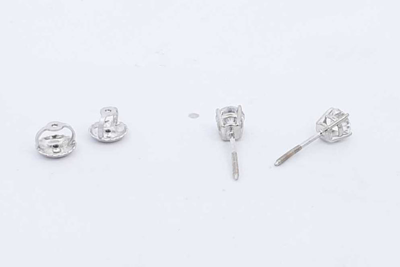 Approx. 0.5ctw Lab Grown Diamond Stud Screw Back Earrings 14k Wg 0.7g Eb624wexsa