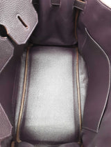Hermes Birkin 35 Raisin Purple Clemence Palladium Hardware Handbag Do0825exzxde