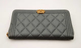 Chanel Caviar Quilted Zip Around Boy Hs0424ccrsa