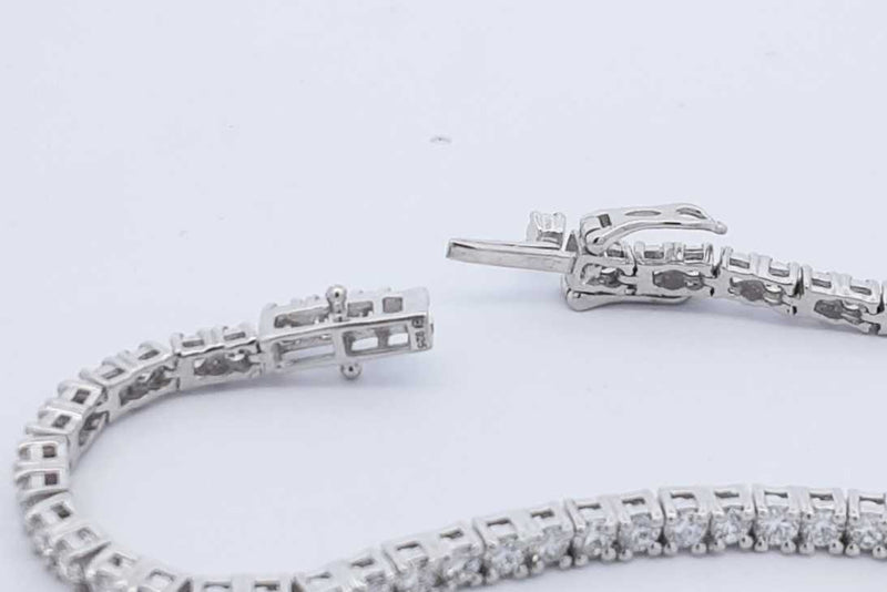 Approx. 3.9ctw Lab Grown Diamond Tennis Bracelet Sterling Silver 7.1g Eb1124wixdu