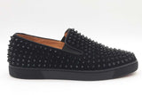 Christian Louboutin Spiked Roller Boat Black Suede Sneakers Size 44.5 Eb925orxde