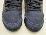 Air Jordan Fd6812-400 Retro 5 Midnight Navy Suede Canvas Shoes Size 8 Do1024wxde