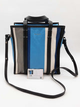 Balenciaga Striped Leather Bazar Shopper Tote Bag Eb0526wxzde