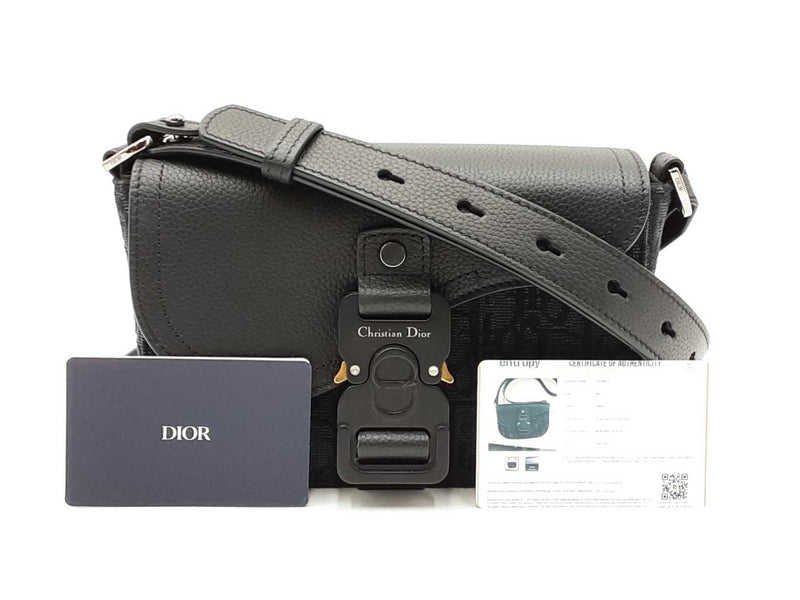 Christian Dior Saddle Messenger Bag In Oblique Jacquard & Leather Fw1025lpzxdu