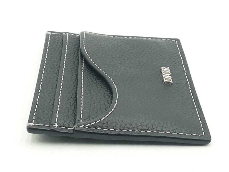 Dior Black Grained Calfskin Saddle Card Holder Sd0925lozsa