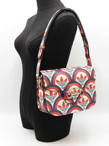 Gucci X Adidas Horsebit 1955 Handbag In Shanghai Trefoil Leather Fw01025izxdu