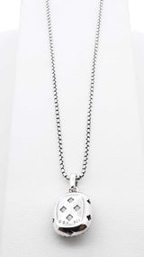 David Yurman Sterling Silver Onyx & Diamond Albion Necklace 17 Inch Fw0525lxzdu