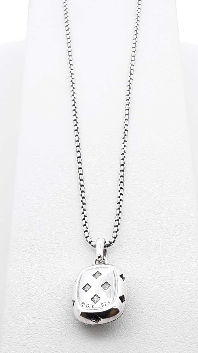David Yurman Sterling Silver Onyx & Diamond Albion Necklace 17 Inch Fw0525lxzdu