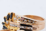 1.23cttw Diamond & Blue Gemstone Ring 18k Yellow Gold 8.2g Size 7 Eb0626llwxsa