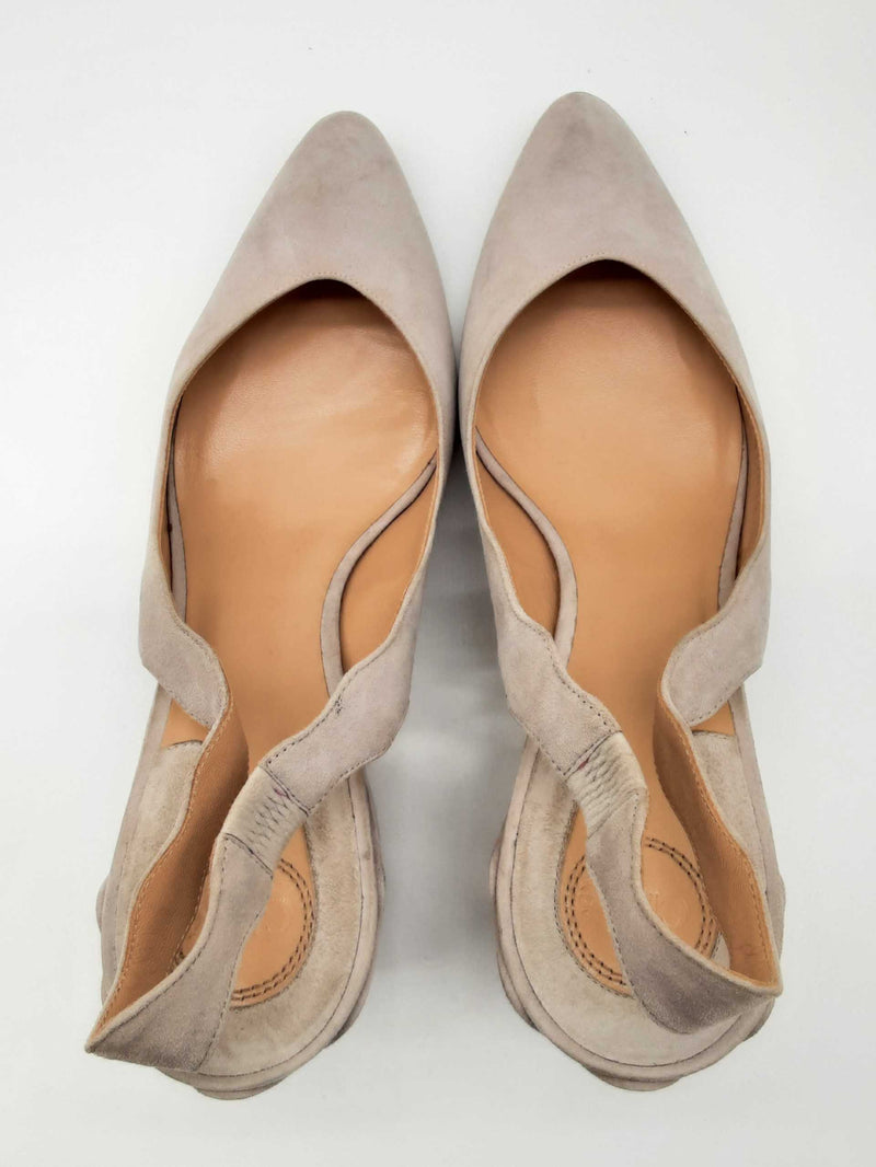 Chloe Laurena Slingback Elephant Grey Suede Heels Size Eu 40 Do0125cxde