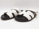 Hermes Chypre White Sandals Size 11 Sd1225pzxde