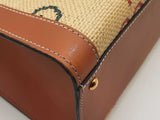 Gucci Diana Gg Raffia Bamboo Top Handle Tote Bag Eb0326sxzsa