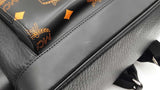 Mcm Brandenburg Visetos Logo Embossed Black Leather Backpack Fw0525wrxdu