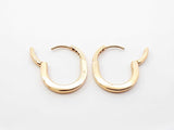 18k Yellow Gold Oval Hinged Hoop Earrings 3.1 Grams Fw0726ooxdu