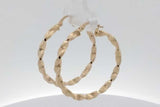 18k Yellow Gold Twisted Hoop Earrings 1.9 Grams Eb0926lrxsa
