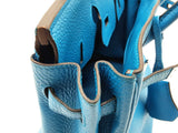 Hermes Birkin 25 Bleu Zanzibar Blue Togo Palladium Handbag Do0825lirxzde
