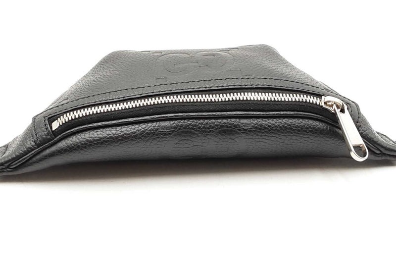 Gucci Logo Embossed Black Leather Belt Bag Eb1025woxdu