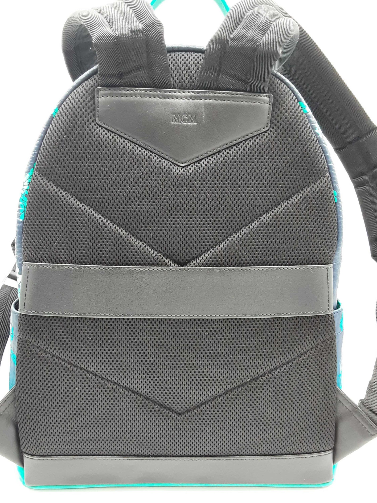 Mcm Stark Ceramic Blue Gradation Palm Canvas Backpack Do0625wxzde