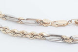 14k Two Tone Gold Rope Chain Necklace 44 Grams 28 Inch Eb0426oxxzsa