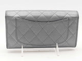 Chanel Continental Interlocking Cc Logo Trifold Blue Wallet Aa0625przsa
