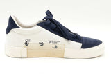 Off-white Low Vulcanized Eco Canvas White & Navy Sneakers Size 42 Eb0925lxzsa