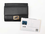 Fendi Baguette Card Holder Wallet In Black Nappa Leather Fw1025loxdu