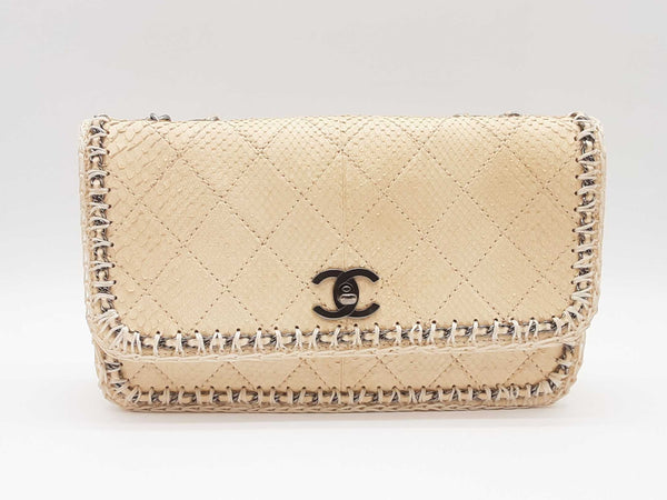 Chanel Python Quilted Flap Turnlock Chain Shoulder Bag Sd0925wrzxde