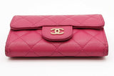 Chanel Fuchsia Quilted Caviar Flap Card Holder Eb1225wxzde