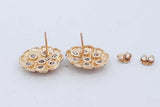 0.7cttw Diamond Nugget Stud Earrings In 10k Yellow Gold 2.6 Grams Eb0926loxde