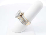 2.0 Cttw Diamond & 10k Yellow Gold Double Halo Ring 7.1 Grams Size 6.5 Fw0826irxdu