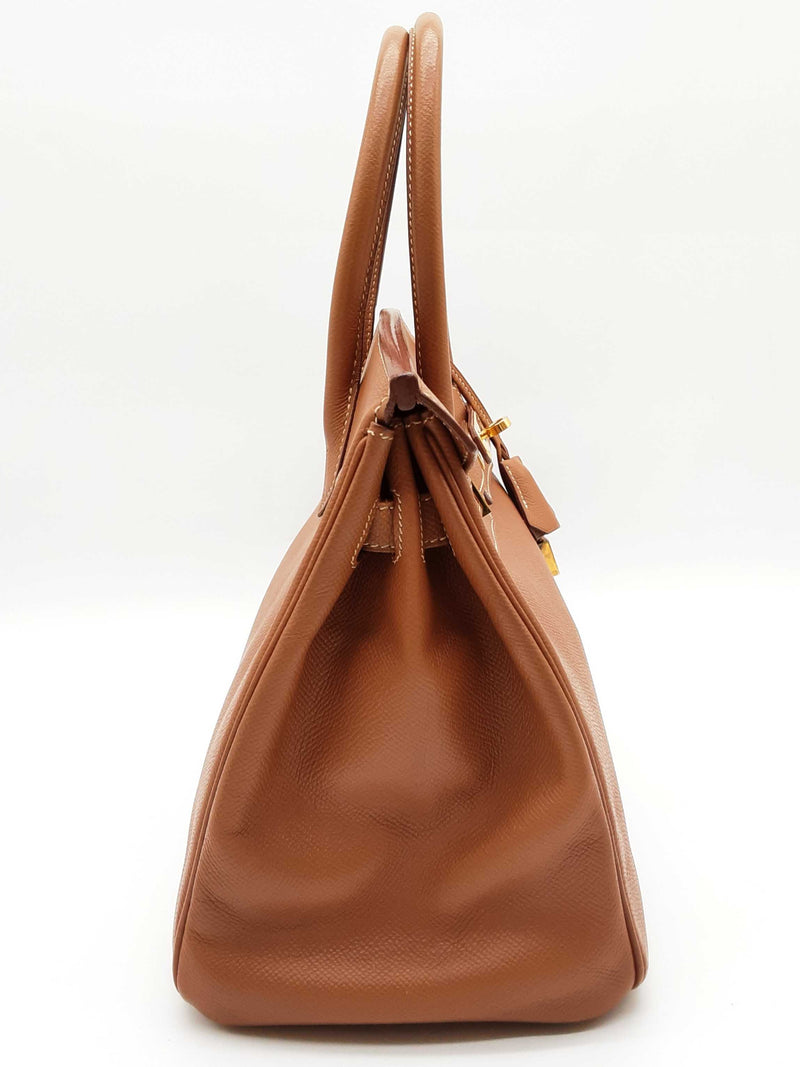 Hermes Birkin 30 Gold Brown Epsom Gold Hardware Handbag Do0725lwrxzde