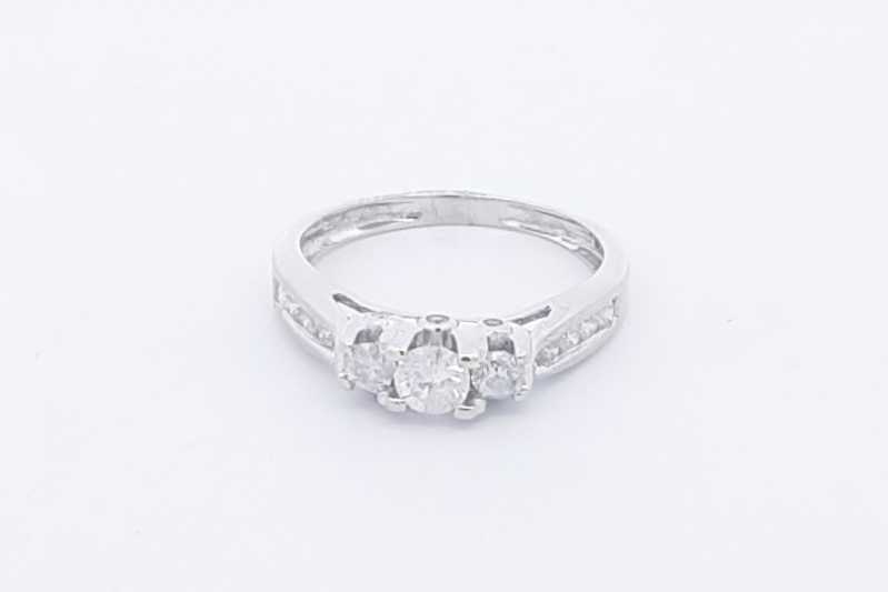 Approx. 0.22ctw Diamond Ring In 10k White Gold 2.1 Grams Size 5.25 Eb1124crsa