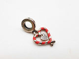 Pandora Double Candy Cane Heart Christmas 0.925 Sterling Silver Charm Do0426lrde