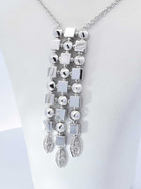 Bvlgari Lucèa Diamond & 18k White Gold Drop Necklace 22.7g 18 Inch Fw0326orzxdu