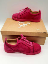 Christian Louboutin Pink Suede Junior Orlato Flat Veau Sneakers Eb0424lxzde