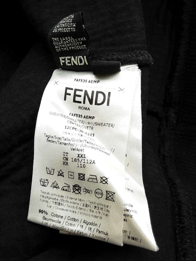 Fendi Black Logo Sweater Size Italian Xxl Do0925wxzde