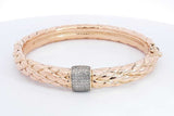 14k Yellow Gold Hinged Bangle Bracelet With Diamonds 21.1 Grams Eb0924cxzsa