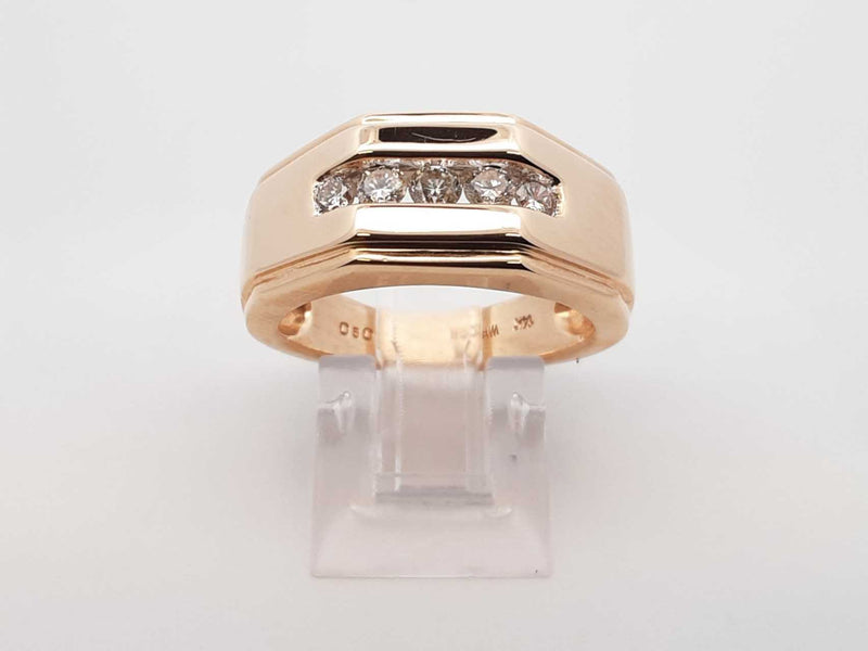 0.50 Cttw Channel-set Diamond & 14k Gold Band 10.2 Grams Size 8 Fw0625izxdu