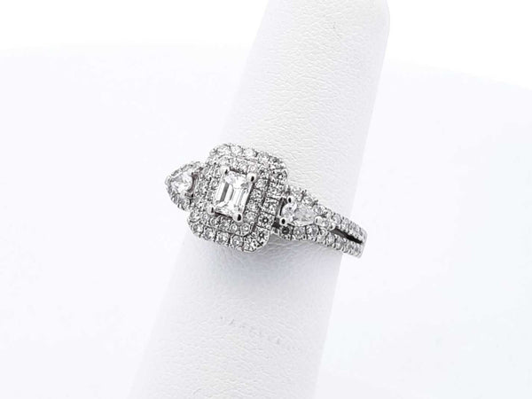 1.38 Cttw Diamond & 14k White Gold Ring 4.8 Grams Size 5.75 Fw1224ixzsa