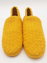Bottega Veneta Plat Dandelion Yellow Woven Fabric Sneakers Size 44 Eb0925lorde