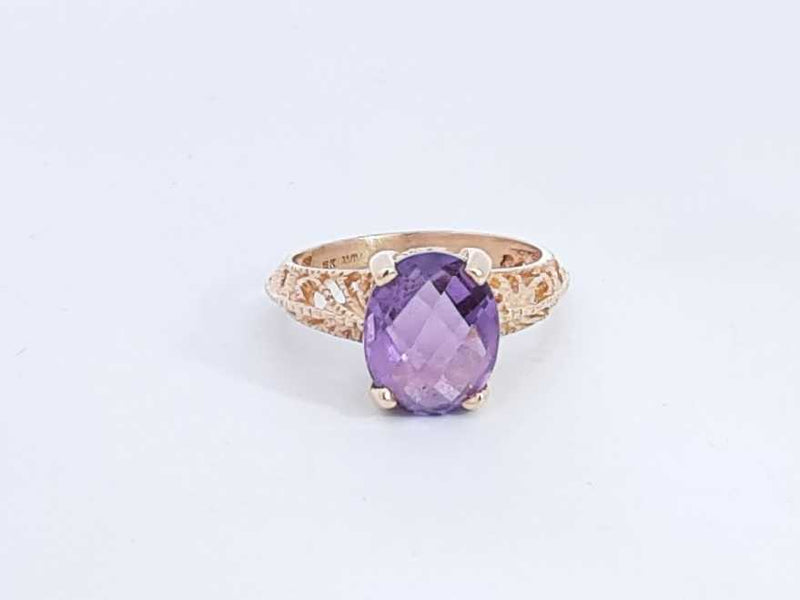 Purple Gemstone Ring In 14k Yellow Gold 3.8 Grams Size 7.25 Eb0724llxsa